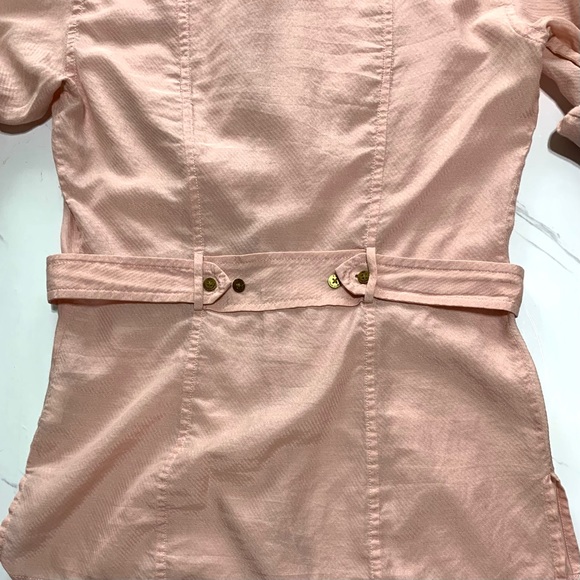 Armani Exchange Baby Pink Semi Sheer Button Down Shirt Blouse Size XS - Picture 8 of 12